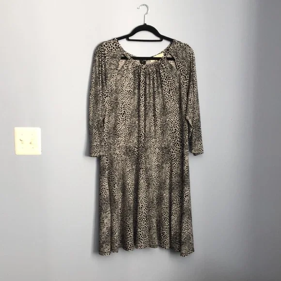 ⭕️ PRICE FIRM NEW MICHAEL Michael Kors 0X Black and White Print Cutouts Dress - Picture 3 of 8